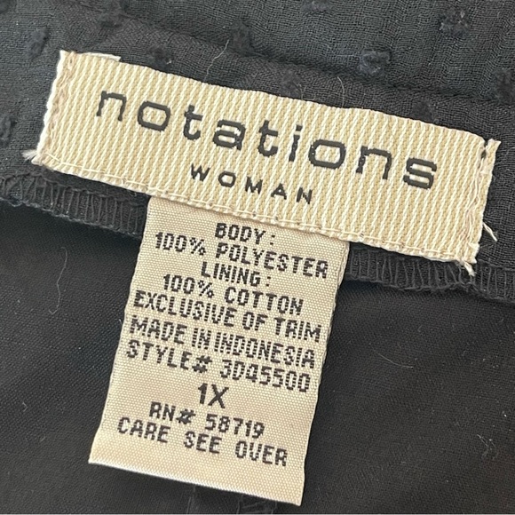 NWT Notations black swiss dot pencil mini skirt with lace at hem | plus size 1X - Picture 8 of 12